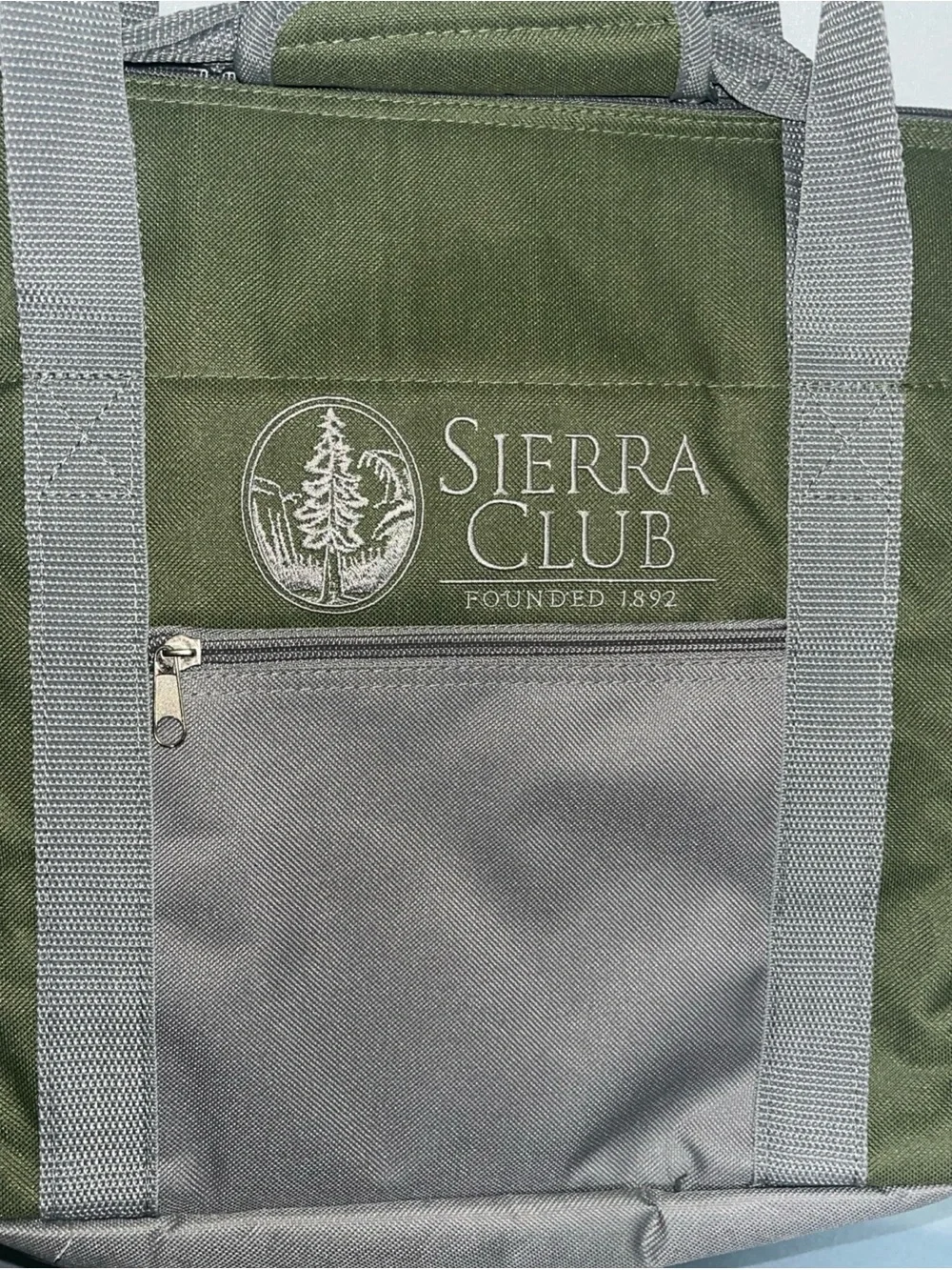 Sierra Club  Green Canvas Tote cooler Bag 13x12x7 Vintage